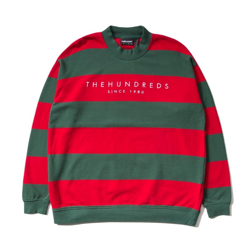 The Hundreds Elm Crewneck (Green Red) m