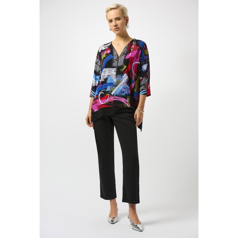Joseph Ribkoff Silky Knit Printed Boxy Tunic Style 253113 Multi 2