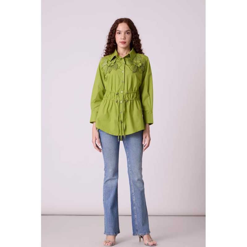 Miles Applique Match Green Shirt XS