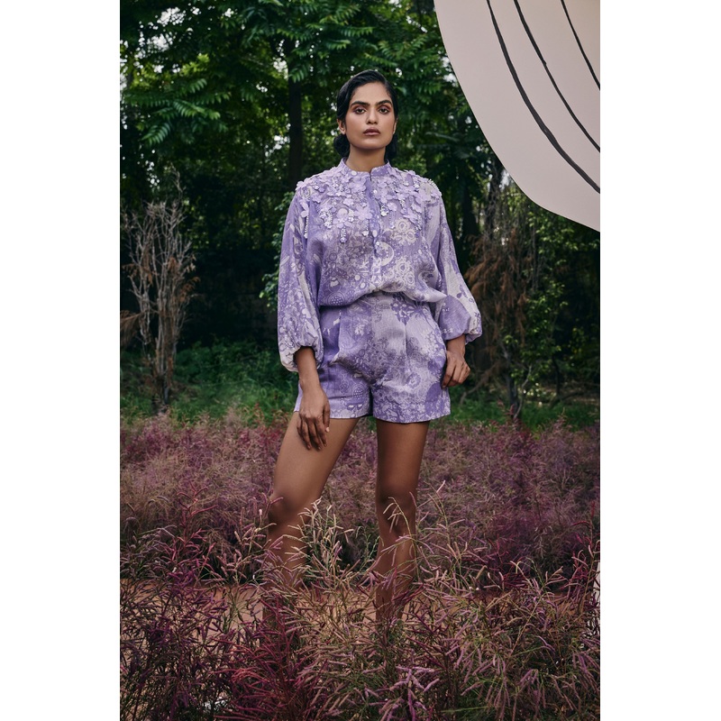 Treasure Embellished Easy Top and Pleated Shorts XS