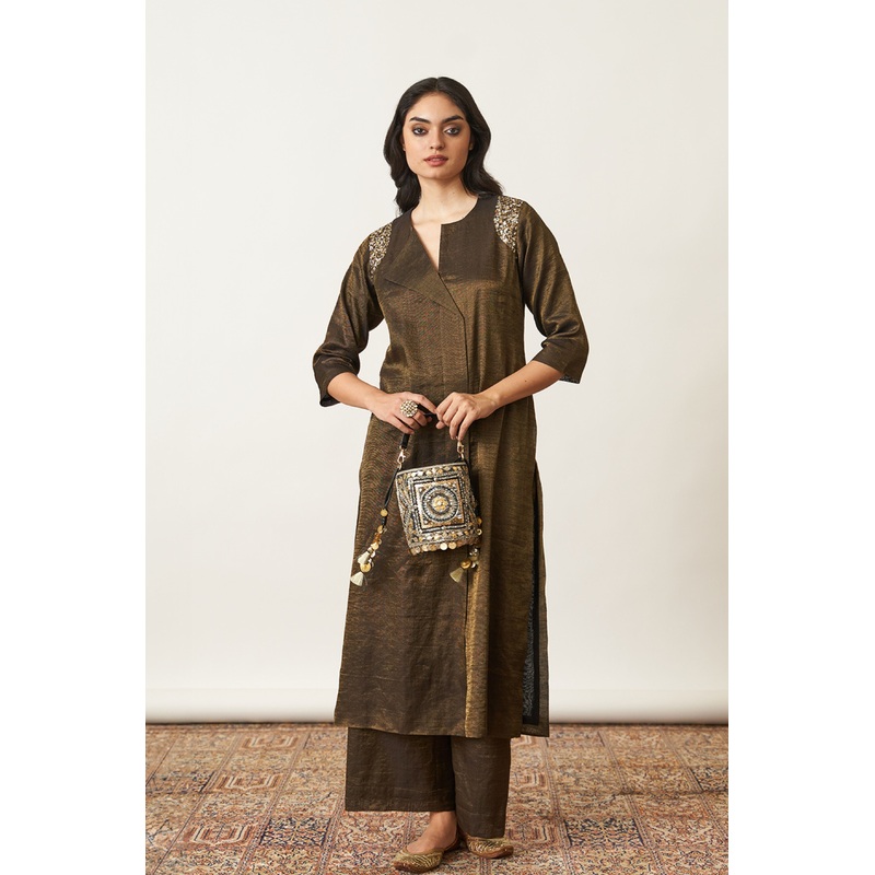 Black and Gold Kurta XXS