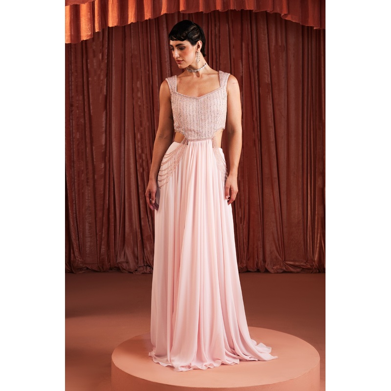 Baby Pink Beaded Skirt Set XS