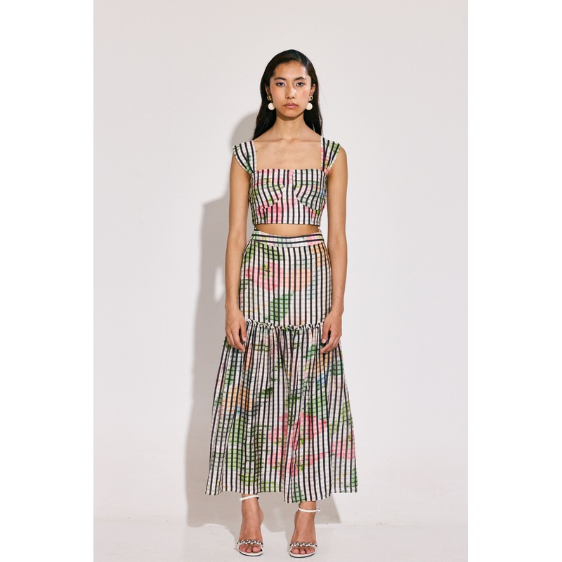 Basket Print Della Skirt Set XS