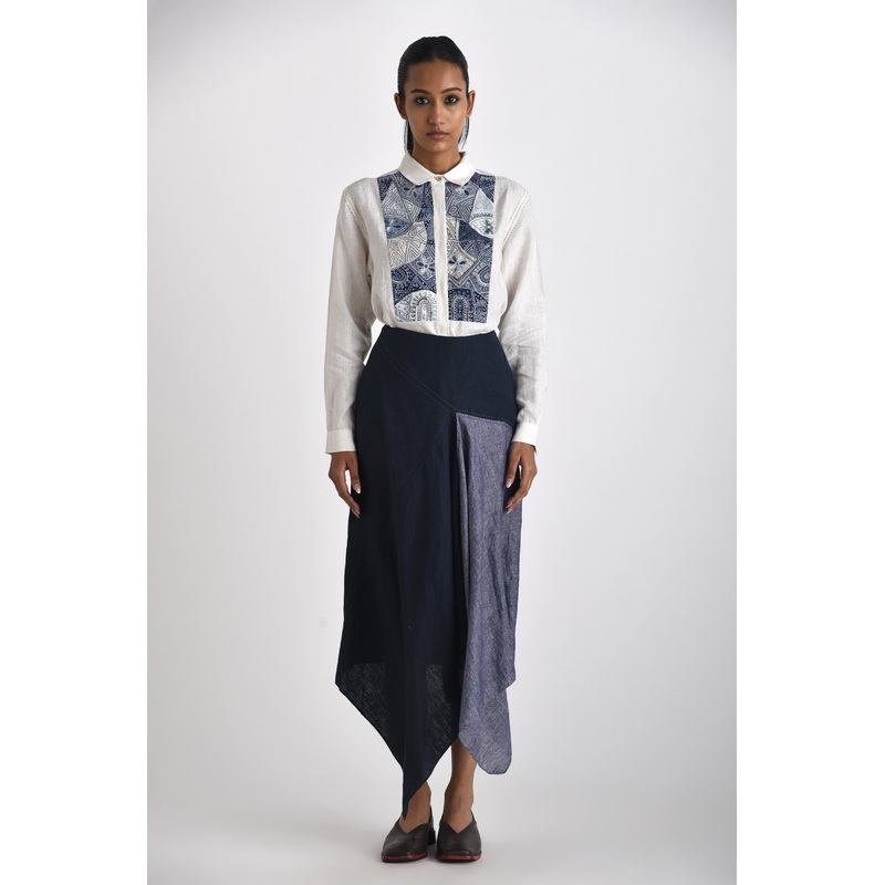 Agioi Embroidered Yoke Shirt XS