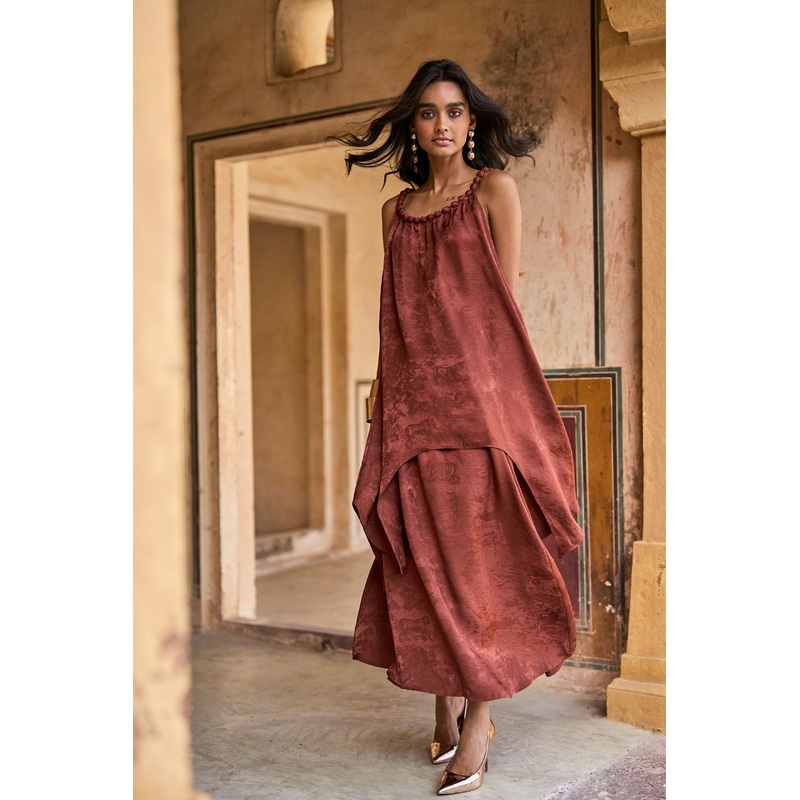 Beaded Neck Draped Set XXS