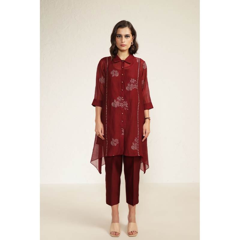 Burgandy Charles Tunic Set XS