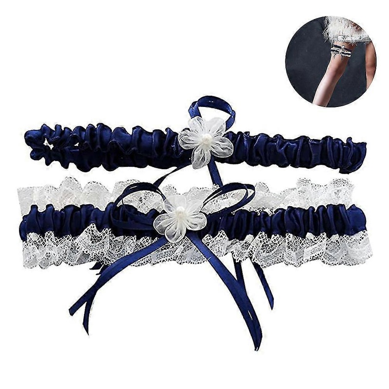 2 pcs bridal lace trim wedding bridal garter with satin bow for brides | Fruugo SG
