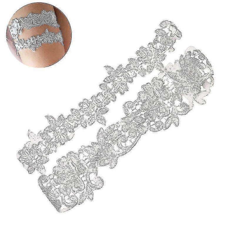 2 Pcs Wedding Garter Set Lace Garter Belt Sexy Flower Garters | Fruugo SG