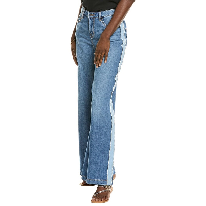 Johnny Was Blanket Stitch Medium Wash Relaxed Fit Jean