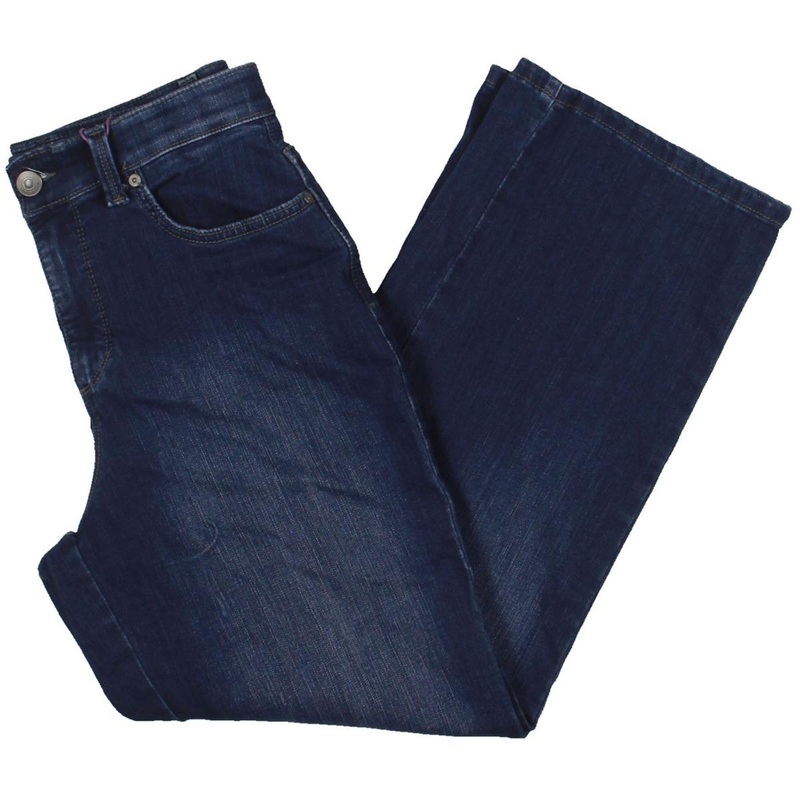 Womens High-Rise Cotton Straight Leg Pants