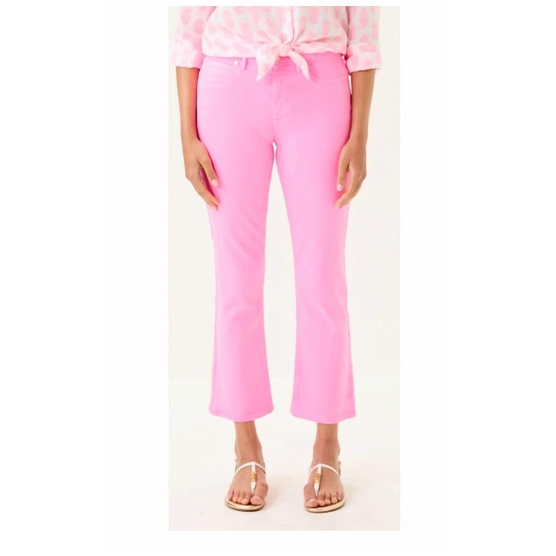 27 Annet High Rise Crop Flare Jean In Rousseau Pink