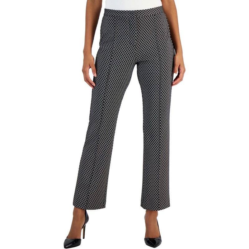 Womens Printed Viscose Straight Leg Pants