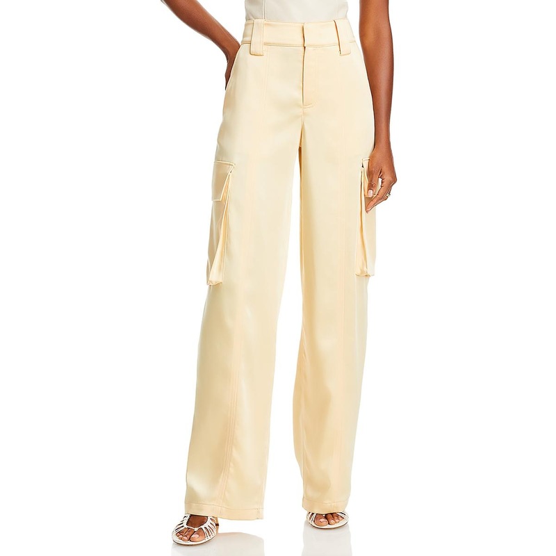 Womens Satin High Rise Cargo Pants SSL881758975319