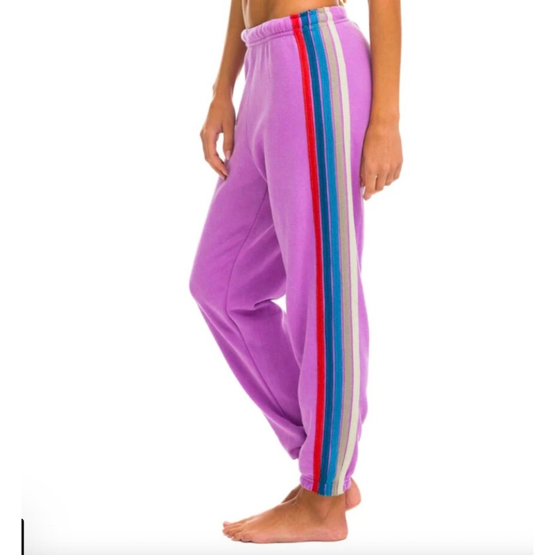 5 Stripe Sweatpant In Neon Purple/usa