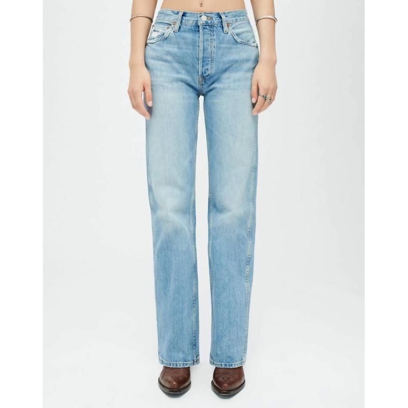90’s High Rise Loose Jean In Worn Blue