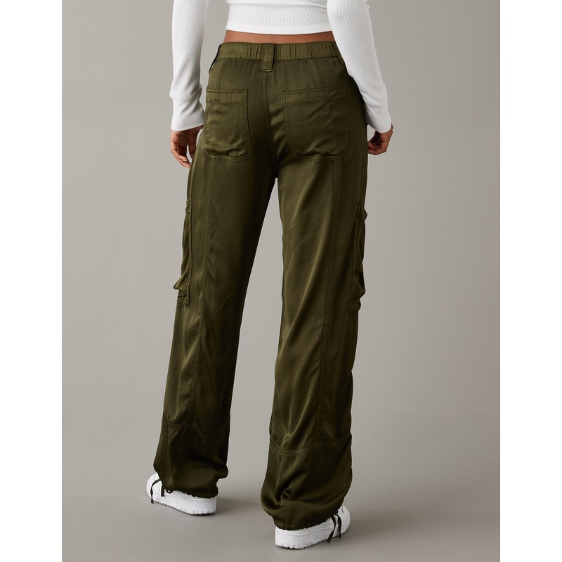 AE High-Waisted Satin Baggy Cargo Jogger SSL881759124343