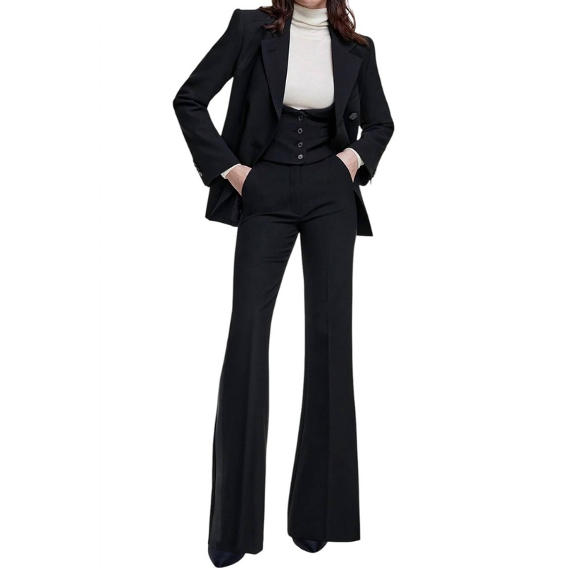 20Th Anniversary High Waisted Tux Pants In Black Pique