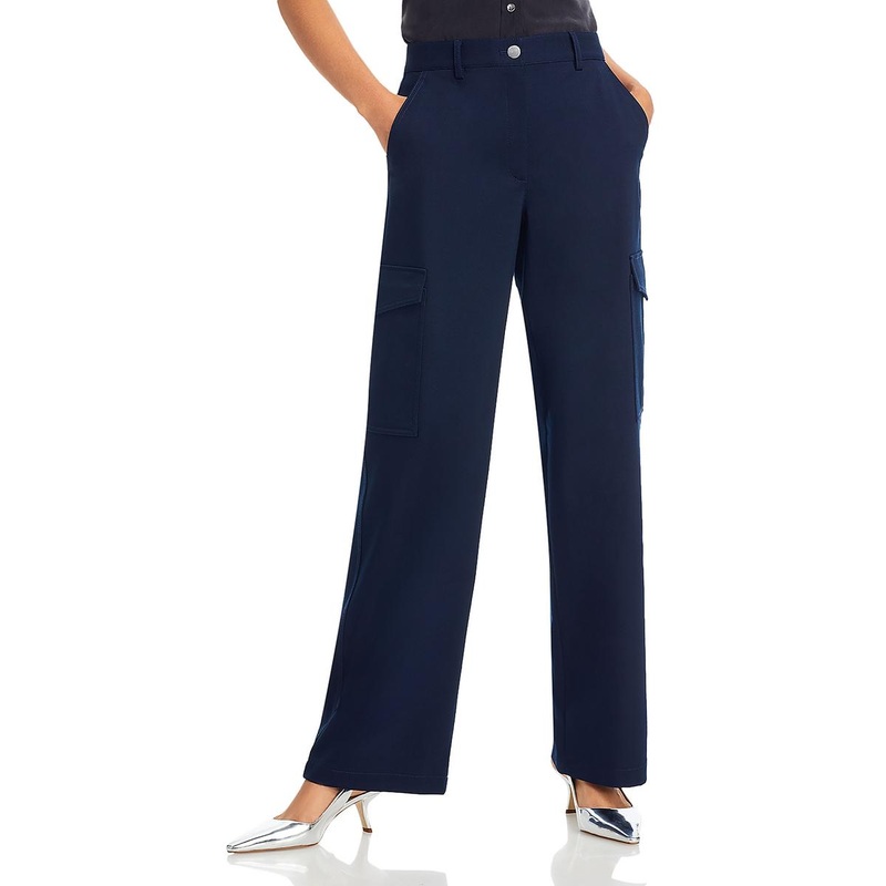 Womens Solid Textured Cargo Pants