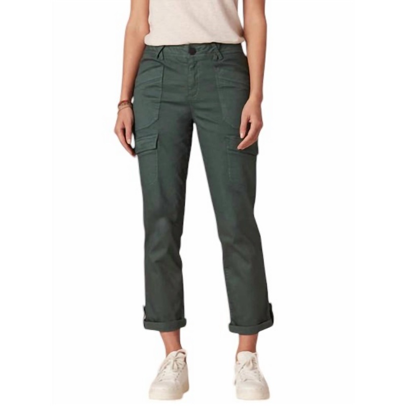 absolution High Rise Roll Cuff Cargo Pocket Cargo Utility Pants In Agave