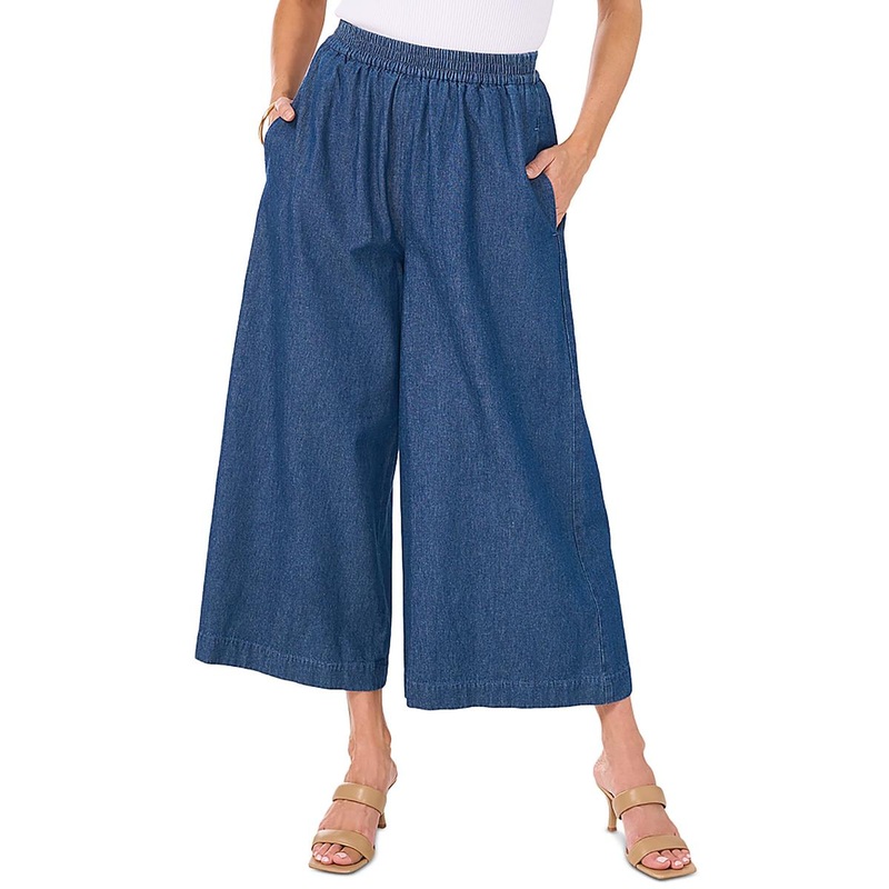 Womens Stretch Cotton Wide Leg Jeans