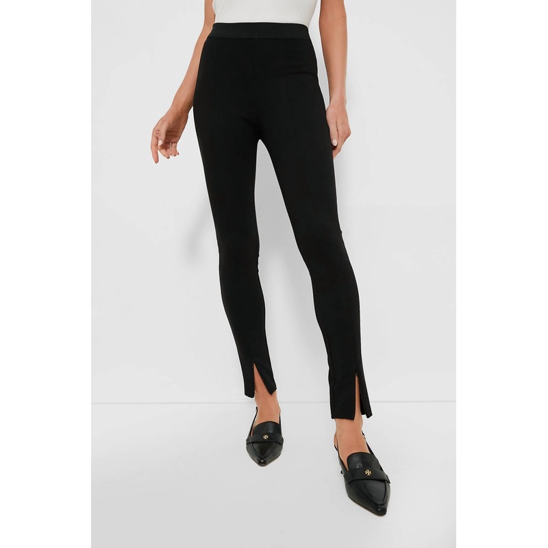 Zip Layering Pant In Black Ponte
