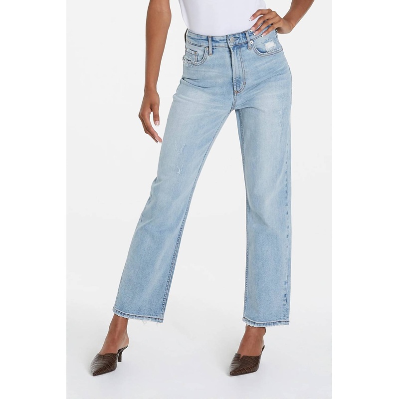 90S Ultra High Rise Ankle Straight Jeans In Calabasas