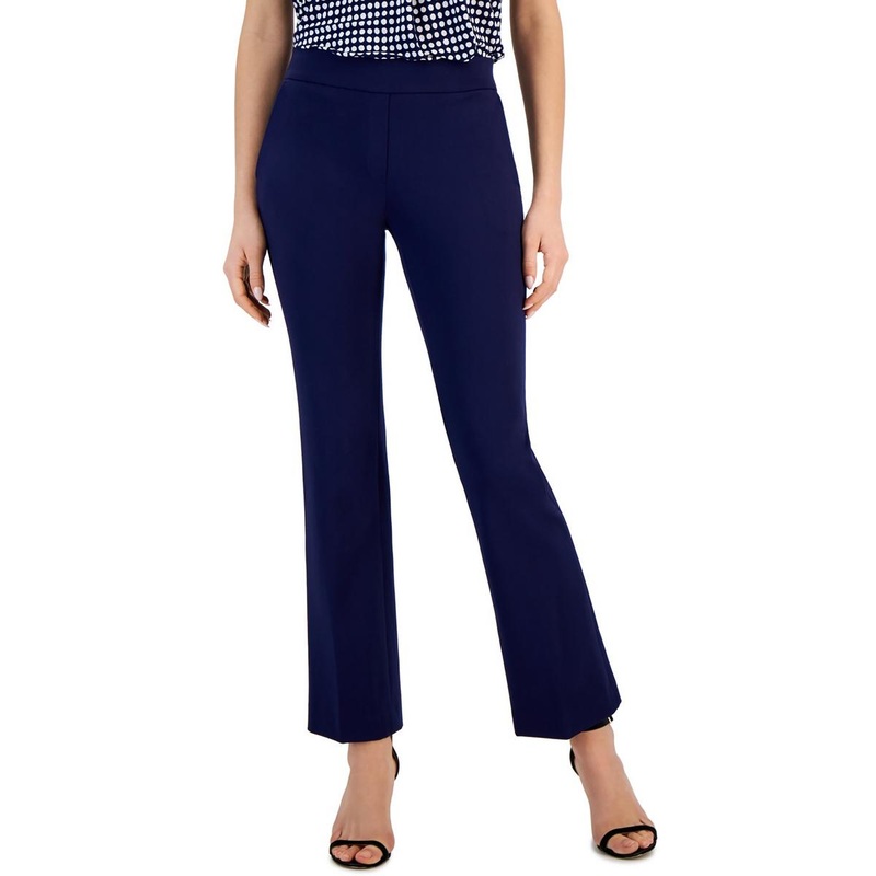Womens Solid Viscose Dress Pants