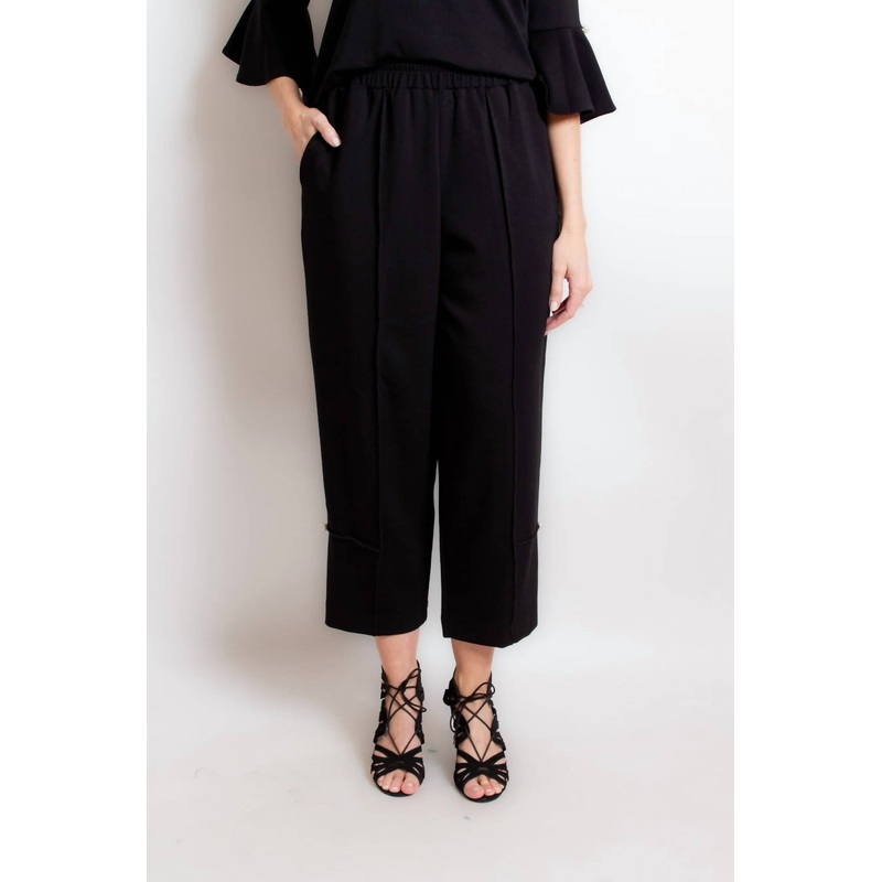 Zee Pant With Single Pearl Accent In Black
