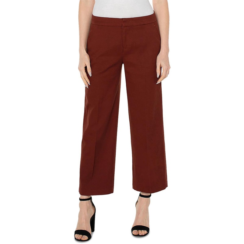 Womens Solid Cotton Wide Leg Pants SSL881758935396