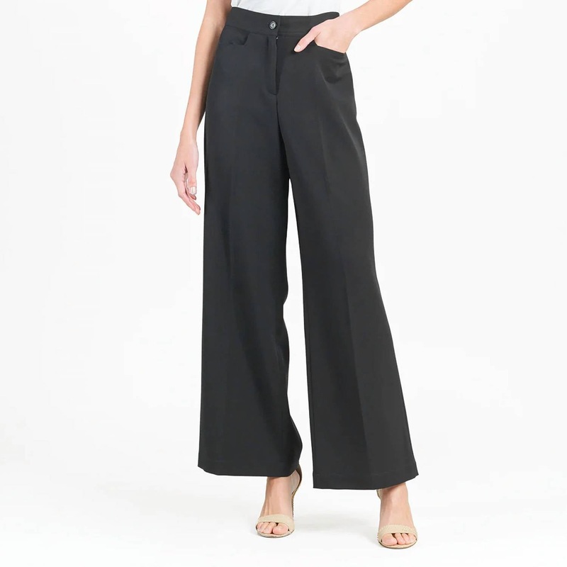 Woven Twill Trouser Pants In Black