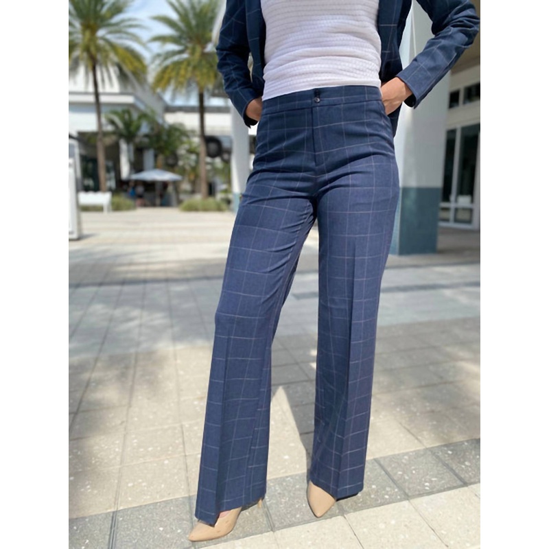 York Side Leg Trouser In Indigo With Sand