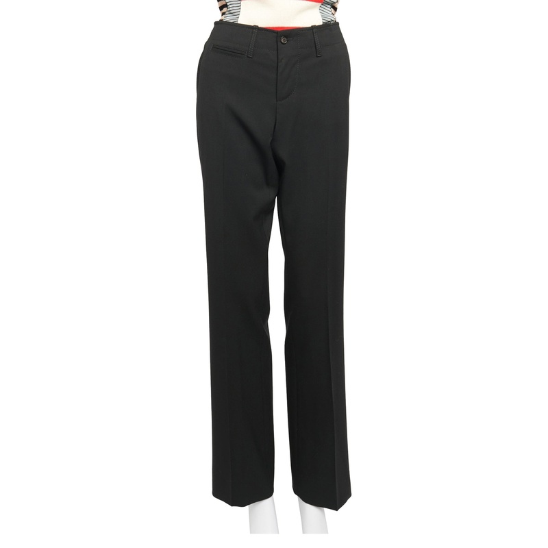 2000’s Black Wool Preowned Tailored Straight Leg Trousers