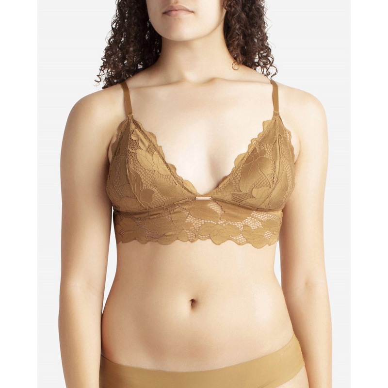 2-Pack Floral Lace Longline Bralette In Dsk Golden Henna And Black