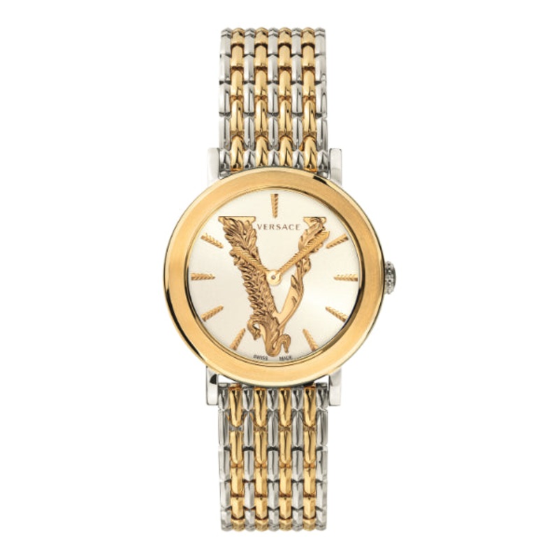 Versace Virtus Two-Tone Stainless Steel White Dial Quartz Watch for Ladies – VEHC00719