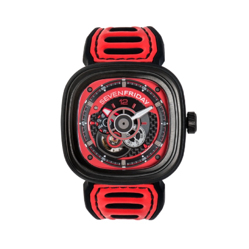 7Friday Red Silicone Strap Red Dial Automatic Watch for Gents – P3B/06-X136