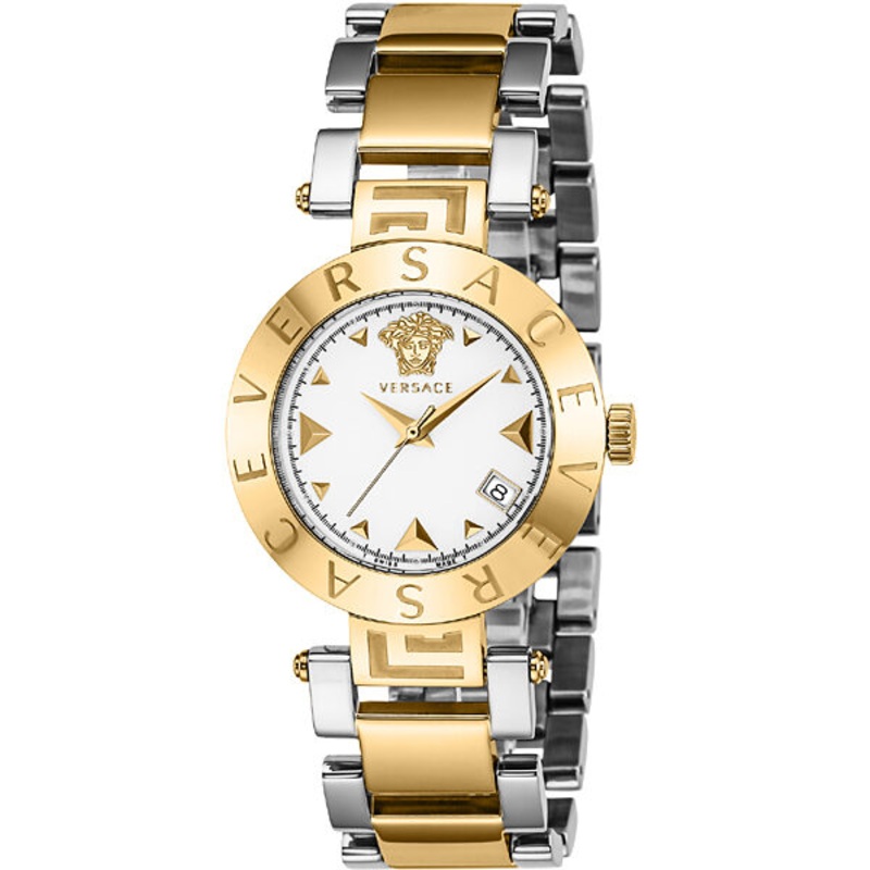 Versace REVE Quartz White Dial Ladies Two Tone Watch VEWS00318