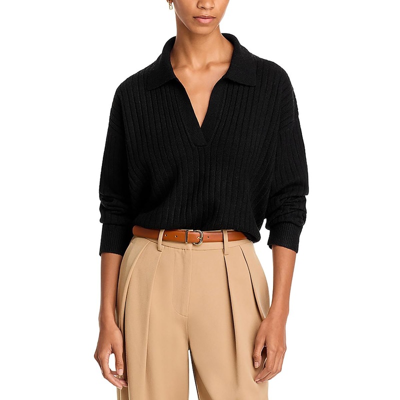 Womens Wool Blend Collar Pullover Sweater