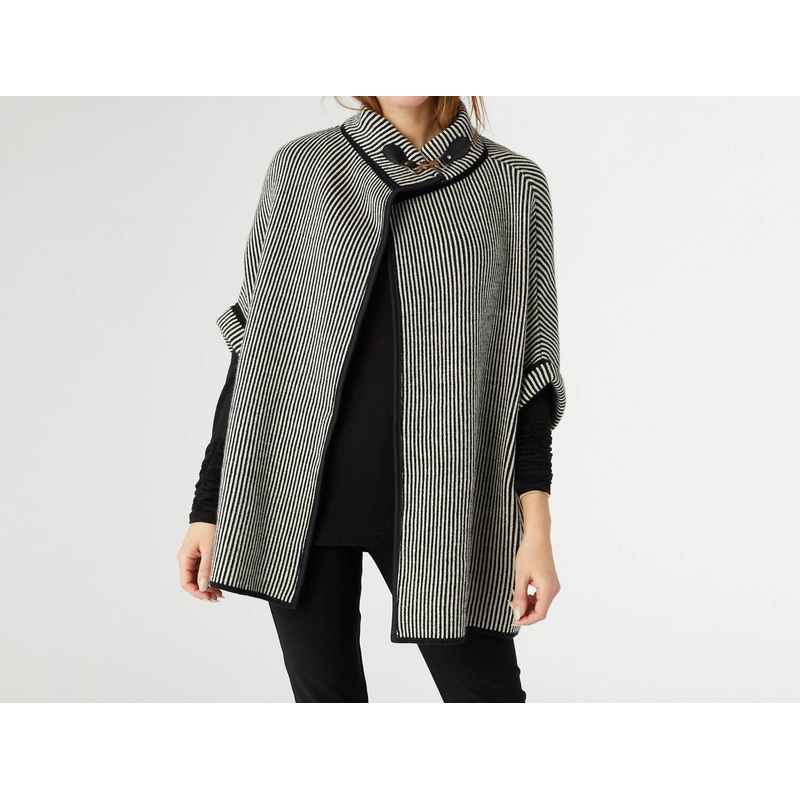 Wren Cardigan W/ Toggle Closure In Black/white