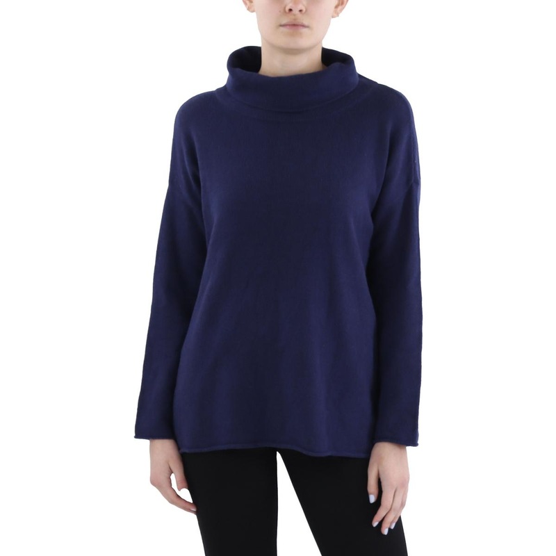 Womens Ribbed Tunic Turtleneck Sweater