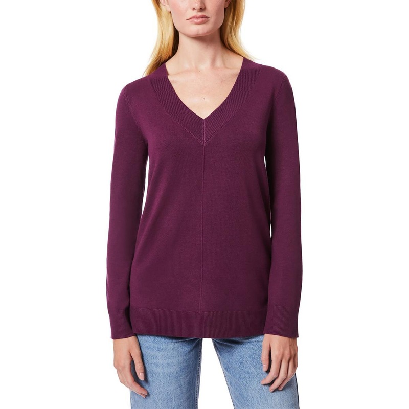 Womens Ribbed Viscose V-Neck Sweater SSL881758938571