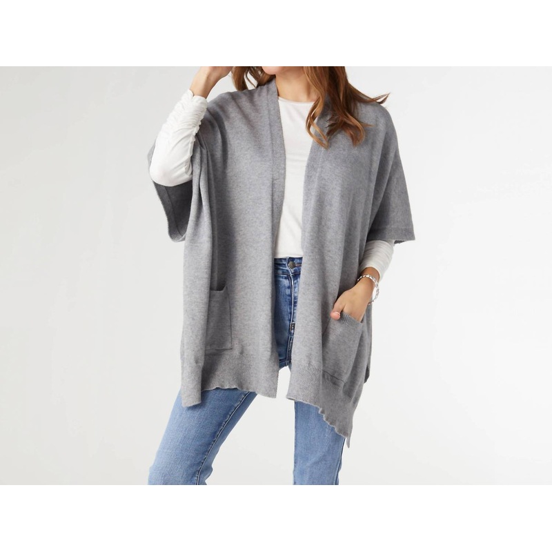 Alani Lightweight Cardigan With Pocket In Heather Grey