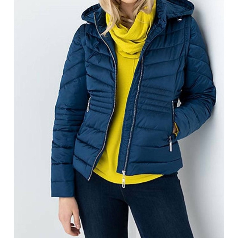 2 In 1 Short Puffer Jacket In Marine