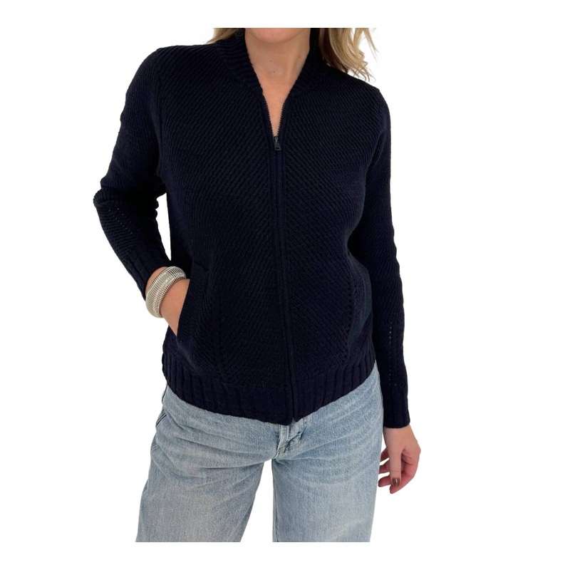 Zip Code Bomber Sweater In Ink