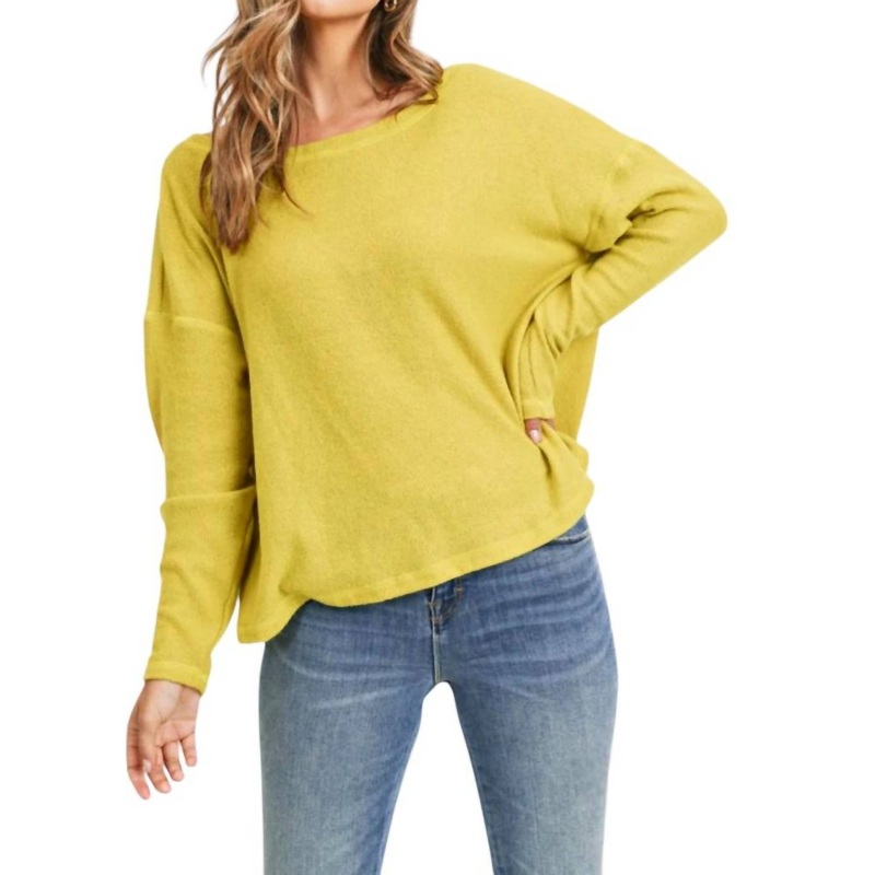 Alexia Pullover Open-Back Sweater In Mustard