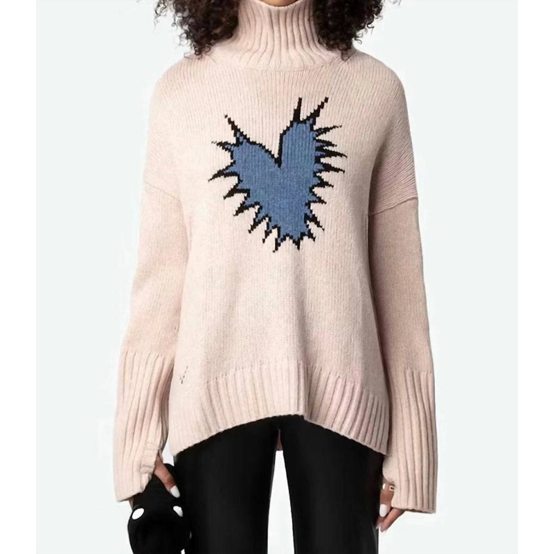 Alma We Heart Spike Sweater In Sweet
