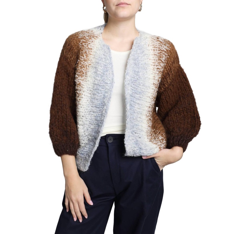 Alpaca Boucle Cardigan In Ombre