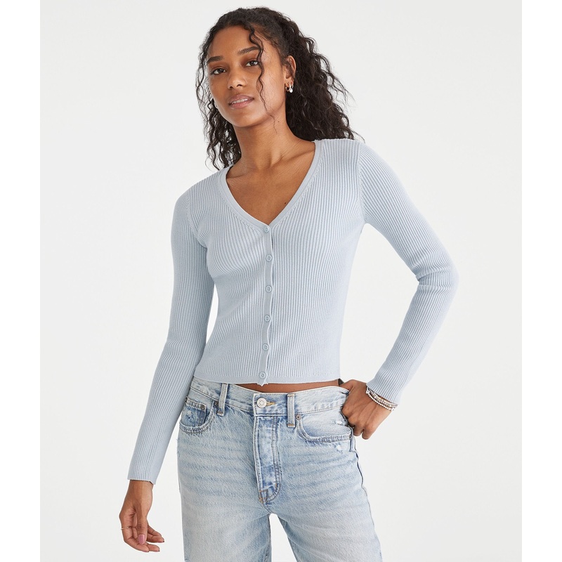 Aeropostale Ribbed V-Neck Cardigan