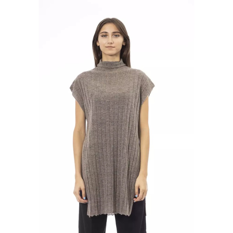 Alpha Studio Wool Women Sweater with Side Women’s Slits