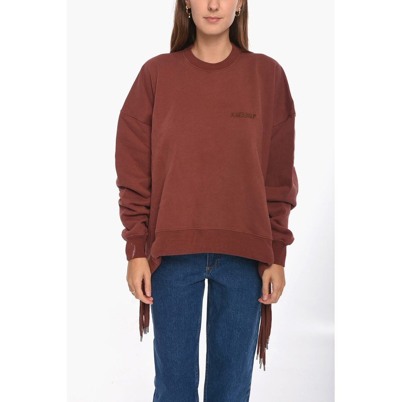 Ambush Brushed-Cotton Multicord Crewneck Sweatshirt With Logo Embro SSL881759258890