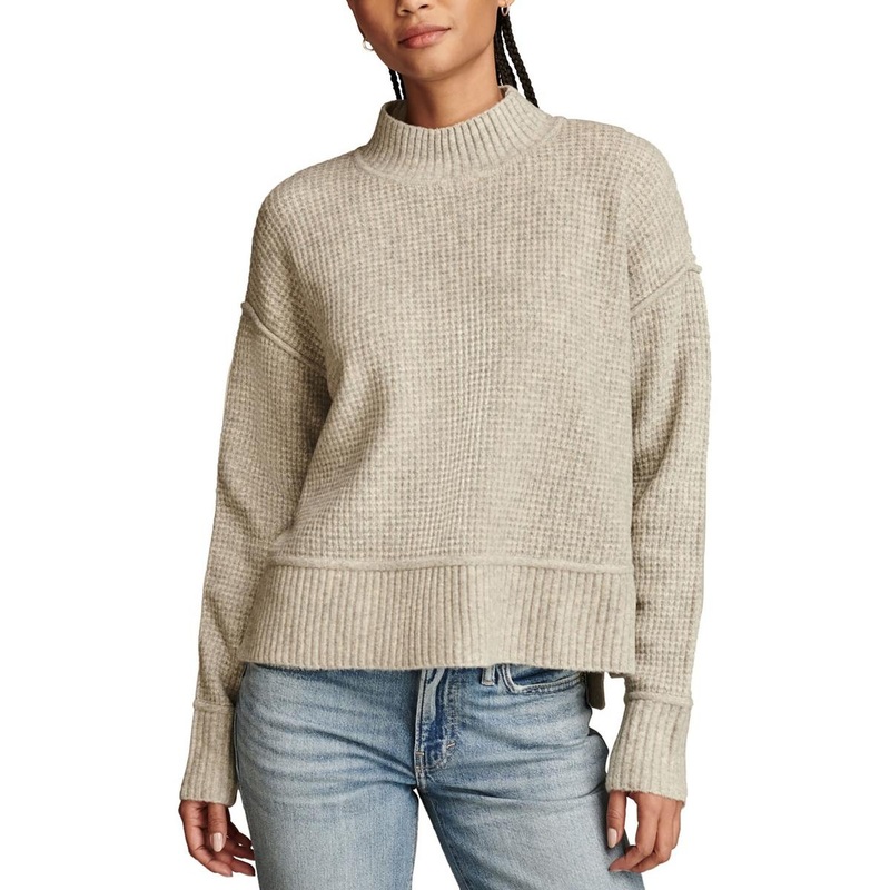 Womens Ribbed Trim  Knit Pullover Sweater SSL881758890292